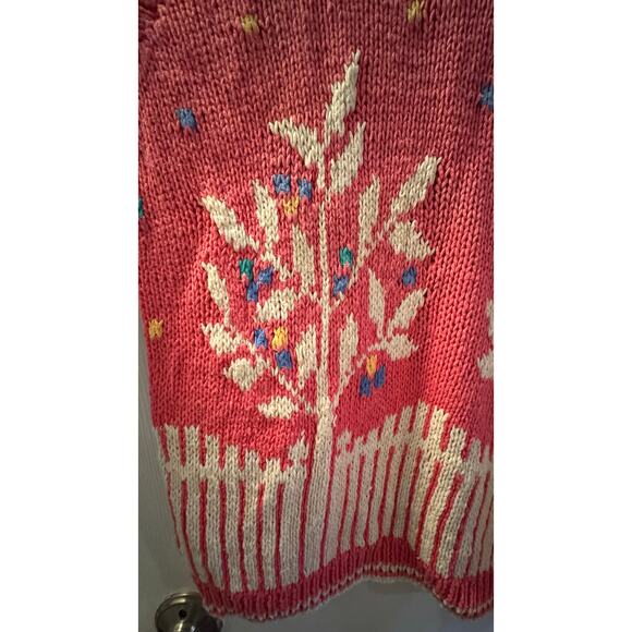 Vintage 80s SKYR Tree Knit Sweater Ramie Cotton Confetti Cottagecore Medium - Picture 16 of 16